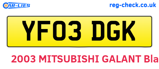 YF03DGK are the vehicle registration plates.