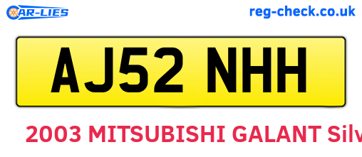AJ52NHH are the vehicle registration plates.
