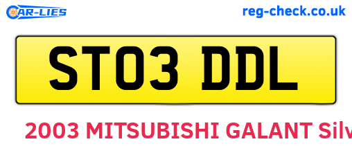 ST03DDL are the vehicle registration plates.