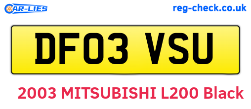DF03VSU are the vehicle registration plates.