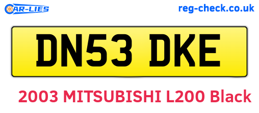 DN53DKE are the vehicle registration plates.