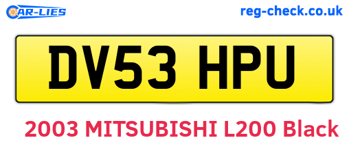 DV53HPU are the vehicle registration plates.