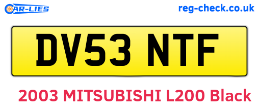DV53NTF are the vehicle registration plates.