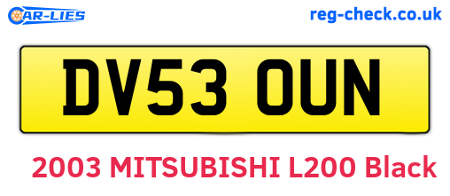 DV53OUN are the vehicle registration plates.