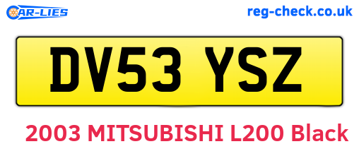 DV53YSZ are the vehicle registration plates.