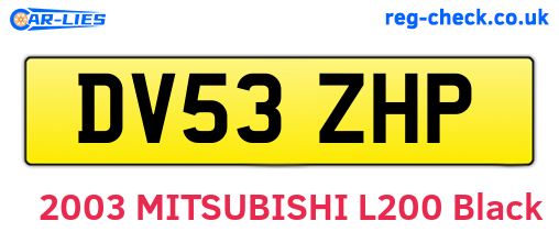 DV53ZHP are the vehicle registration plates.