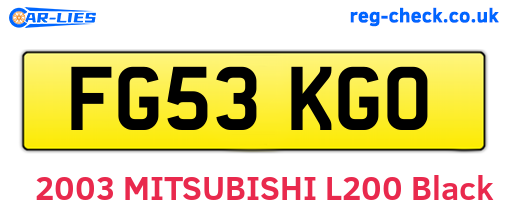 FG53KGO are the vehicle registration plates.