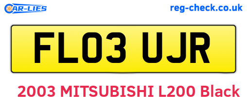 FL03UJR are the vehicle registration plates.