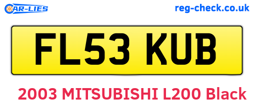 FL53KUB are the vehicle registration plates.