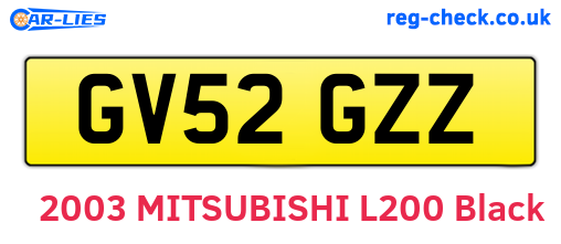 GV52GZZ are the vehicle registration plates.
