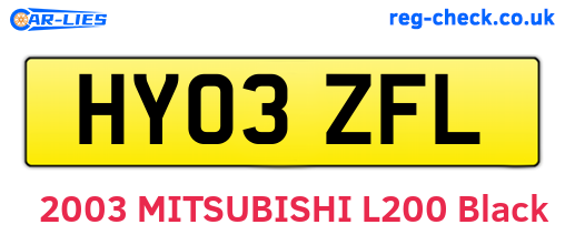 HY03ZFL are the vehicle registration plates.