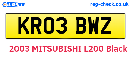 KR03BWZ are the vehicle registration plates.