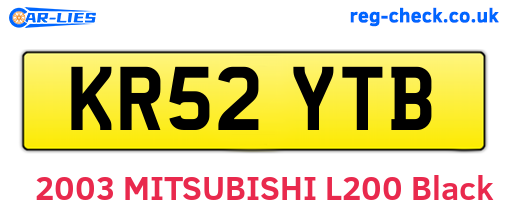 KR52YTB are the vehicle registration plates.