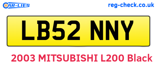 LB52NNY are the vehicle registration plates.