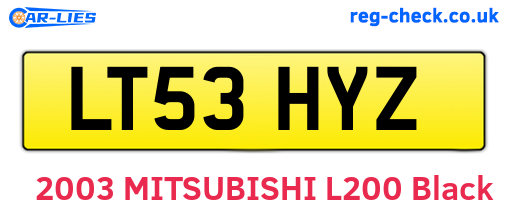 LT53HYZ are the vehicle registration plates.