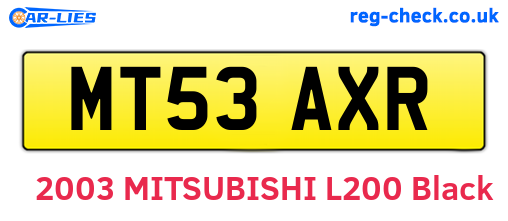 MT53AXR are the vehicle registration plates.