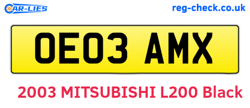 OE03AMX are the vehicle registration plates.