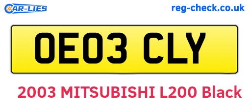 OE03CLY are the vehicle registration plates.