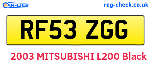 RF53ZGG are the vehicle registration plates.