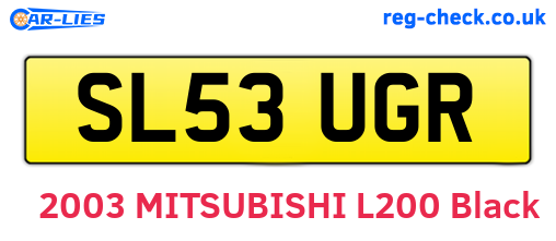 SL53UGR are the vehicle registration plates.
