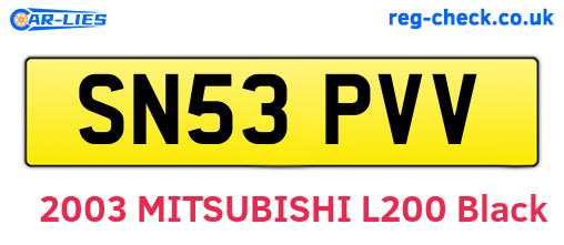 SN53PVV are the vehicle registration plates.
