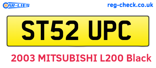 ST52UPC are the vehicle registration plates.