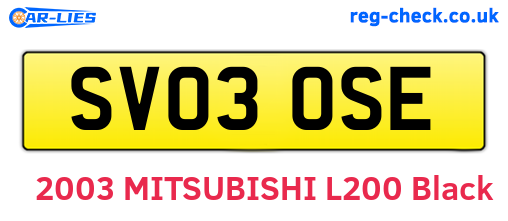 SV03OSE are the vehicle registration plates.