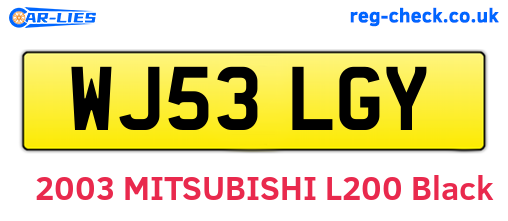 WJ53LGY are the vehicle registration plates.