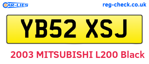 YB52XSJ are the vehicle registration plates.