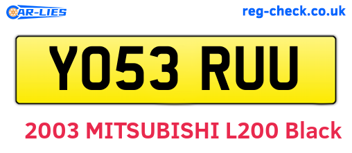 YO53RUU are the vehicle registration plates.