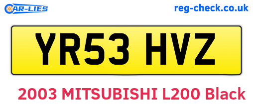 YR53HVZ are the vehicle registration plates.