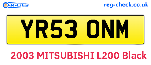 YR53ONM are the vehicle registration plates.