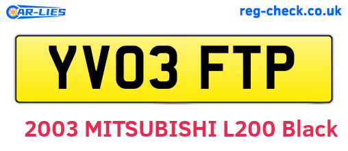 YV03FTP are the vehicle registration plates.