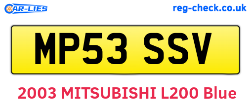 MP53SSV are the vehicle registration plates.