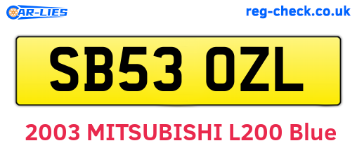 SB53OZL are the vehicle registration plates.