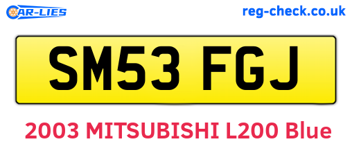 SM53FGJ are the vehicle registration plates.