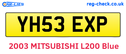 YH53EXP are the vehicle registration plates.
