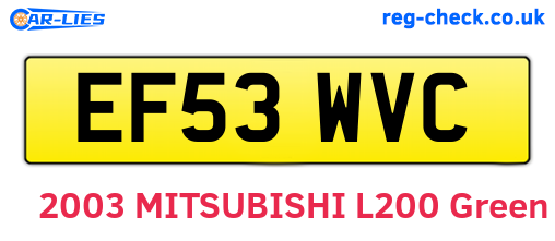 EF53WVC are the vehicle registration plates.