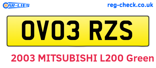 OV03RZS are the vehicle registration plates.