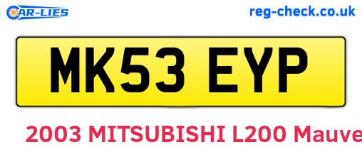 MK53EYP are the vehicle registration plates.