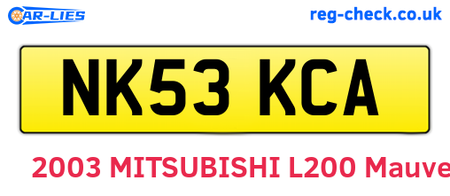 NK53KCA are the vehicle registration plates.