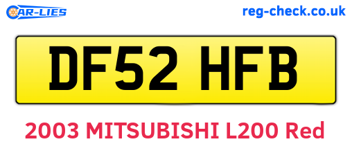 DF52HFB are the vehicle registration plates.