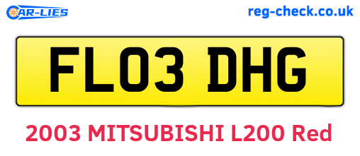 FL03DHG are the vehicle registration plates.