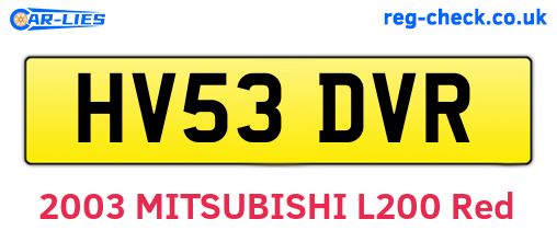 HV53DVR are the vehicle registration plates.