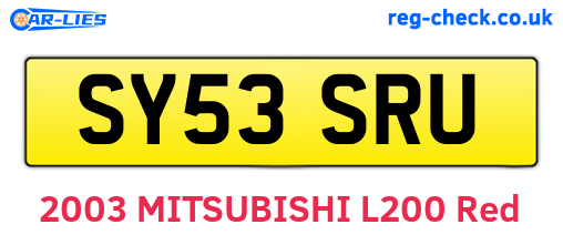 SY53SRU are the vehicle registration plates.