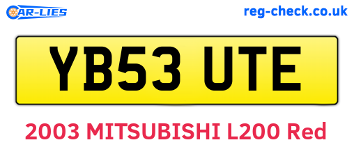 YB53UTE are the vehicle registration plates.