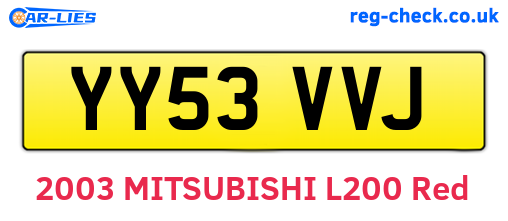 YY53VVJ are the vehicle registration plates.