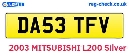 DA53TFV are the vehicle registration plates.