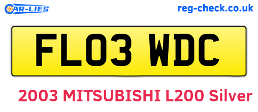 FL03WDC are the vehicle registration plates.