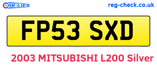 FP53SXD are the vehicle registration plates.